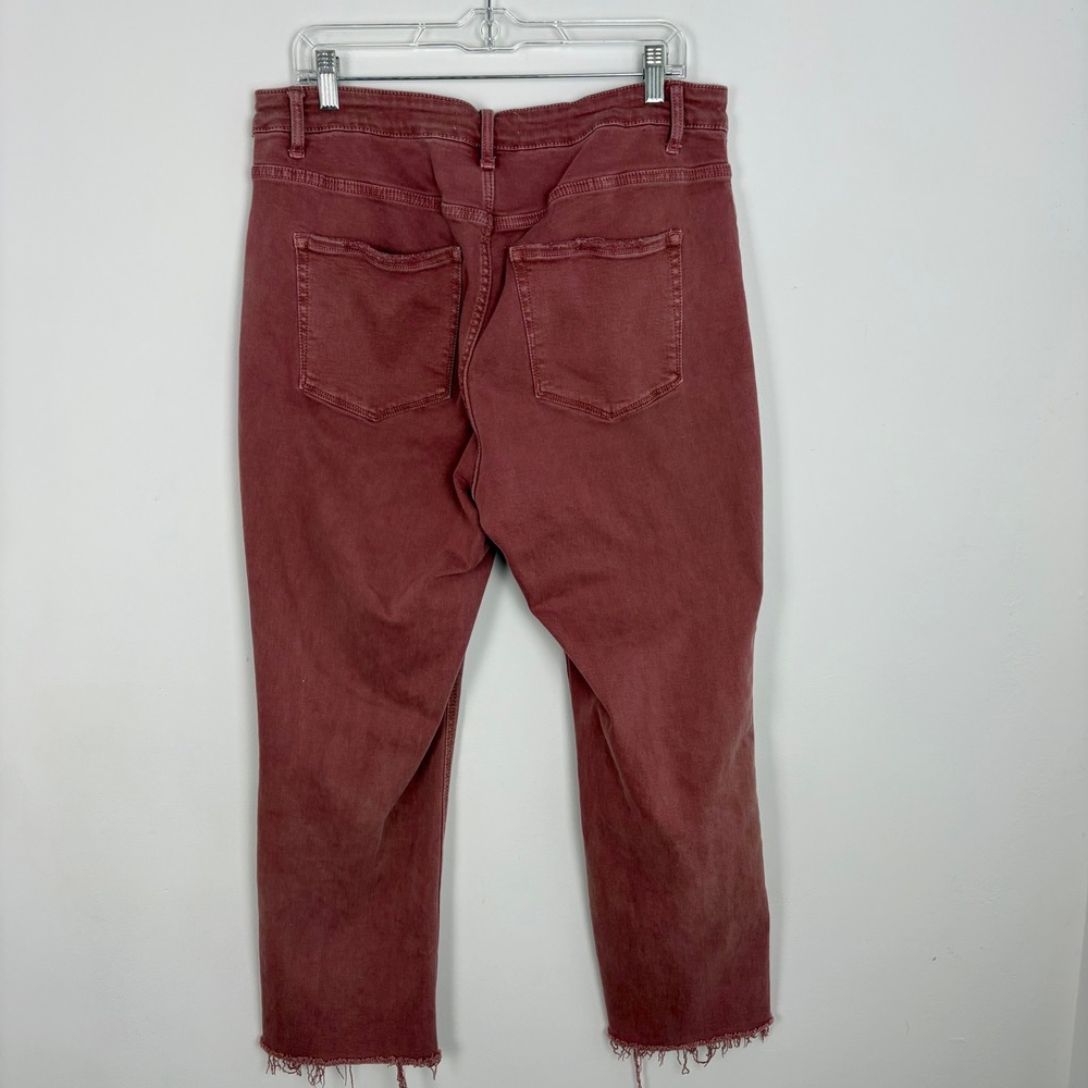 Lovervet by Vervet Straight Ankle Crop Raw Hem Jeans Mauve Pink Size 18W - Picture 5 of 8